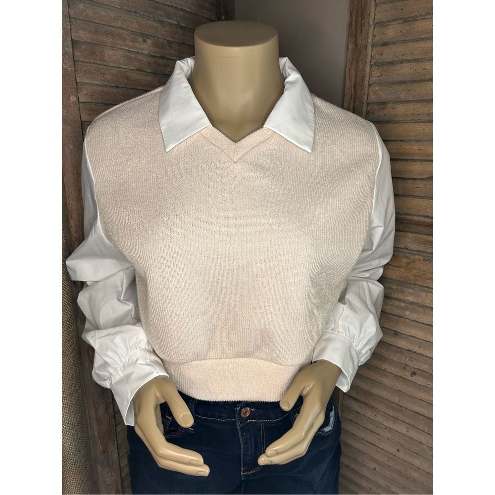 Sweater Vest Shirt with Collar